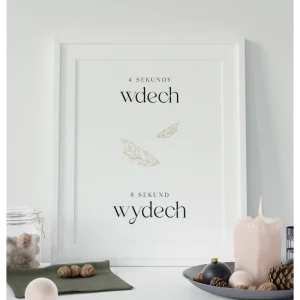 Plakat 4 sekundy wdech, 8 sekund wydech